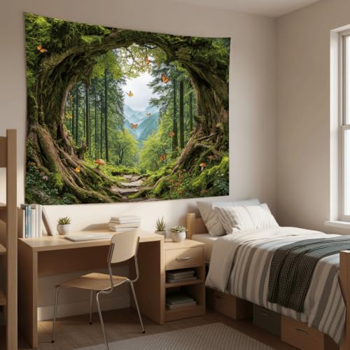 Green Nature Forest Tapestry 60x44 Inch