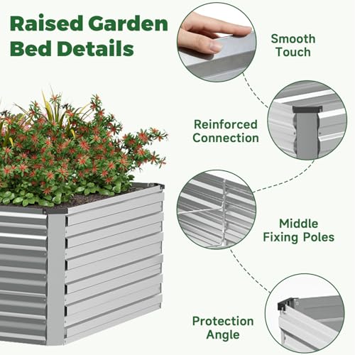 6x3x3ft Outdoor Metal Raised Garden Bed