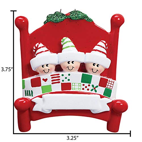 Bedtime Family of 3 Ornament 2026 Personalized Family Christmas Ornaments 2026