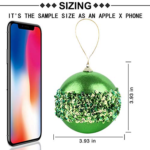4pc Green Christmas Ball Ornaments (4 Count)