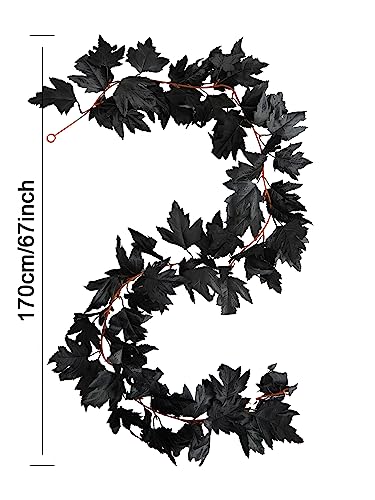 Black Artificial Maple Leaf Garland