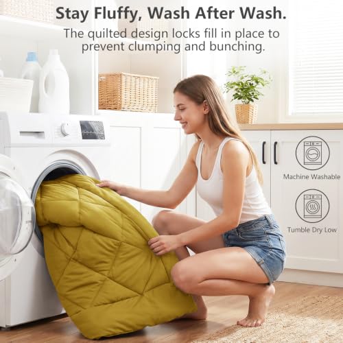 Full Comforter Set 82"x86" Mustard Yellow