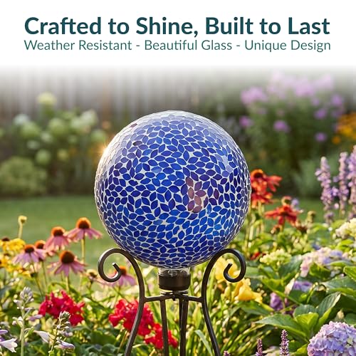 Sunnydaze 10" Mosaic Glass Gazing Ball for Garden (2 Count)