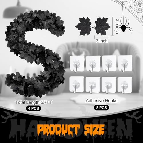 4 Pack 5.7FT Halloween Garlands (22.8 Foot)