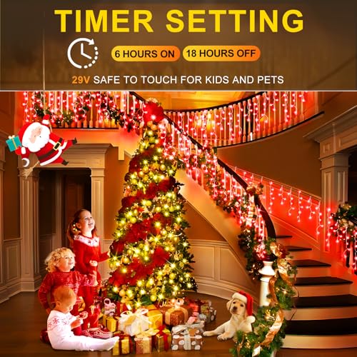 Christmas Lights Outdoor Decorations 33ft 400 LED Hanging Light
