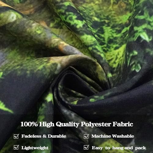 Green Rainforest Tapestry Nature Forest Tapestry for Bedroom Aesthetic Misty Tropical Jungle Trees Flowing Stream Landscape Tapestries Wall Hanging for Living Room Dorm 90 x 68 Inch