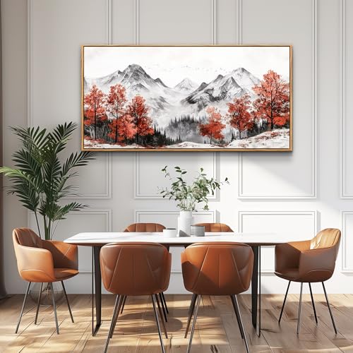 Canvas Wall Art For Living Room Large Wall Decor For Bedroom Red Tree Ink