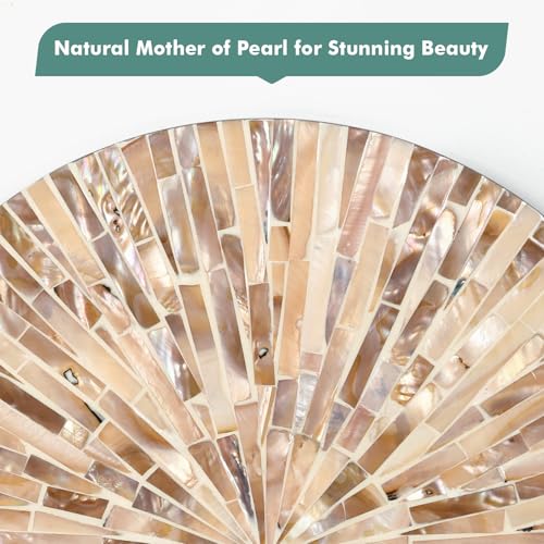 Boho Mother of Pearl Decorative Wall Mirror for Living Room (3 Count)