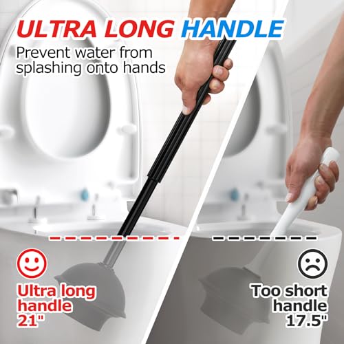 2Pack 2 in 1 Toilet Brush and Plunger Set (2 Count)