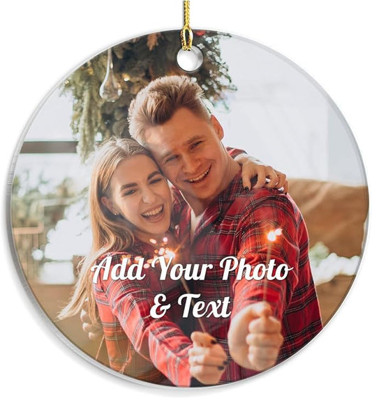 Personalized Custom Photo Round Acrylic Ornaments