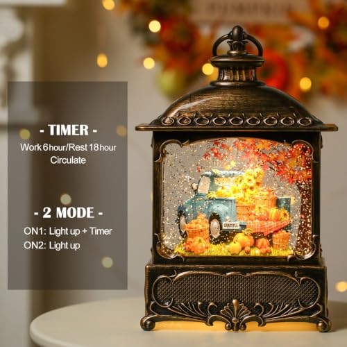 Fall Snow Globe Lantern Pumpkin Truck Maple Leaf Fall Decor