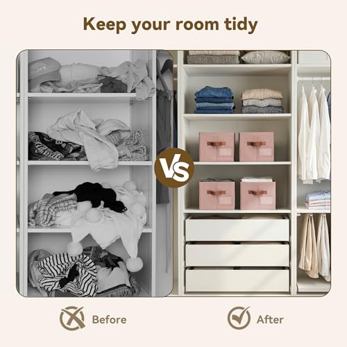 Closet Shelf Baskets with Label (3 Count)