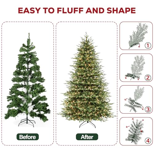 9 ft Prelit Christmas Tree with Realistic PE Foliage