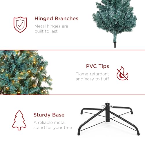 7.5ft Pre Lit Blue Spruce Christmas Tree