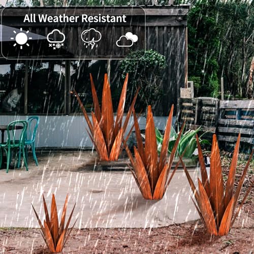 24" Metal Agave Plant Outdoor Decor