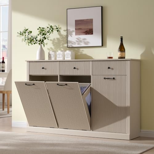 Triple Tilt Out Trash Can Cabinet
