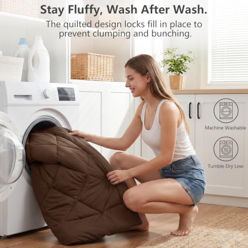 Twin Comforter Set 68"x88" Brown