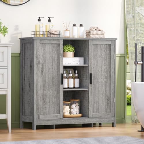 Storage Cabinet with 2 Doors and 4 Adjustable Shelves
