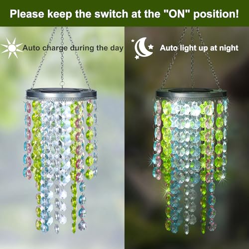 Hanging Solar Chandelier Light Outdoor Waterproof