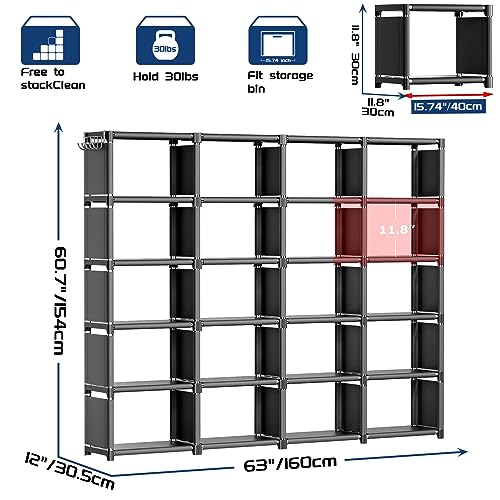 Book Shelf Cube Storage Organizer 20 Cubes DIY Metal Bookshelf