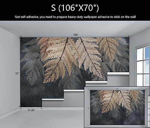 Vintage Botanical Leaf Wallpaper Mural Dark Plant Leaves Wall Mural