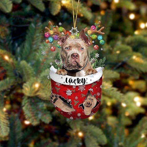 American Bully Dog Christmas Ornament