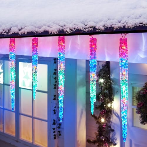 Icicle Lights Outdoor with Remote (100 Count)