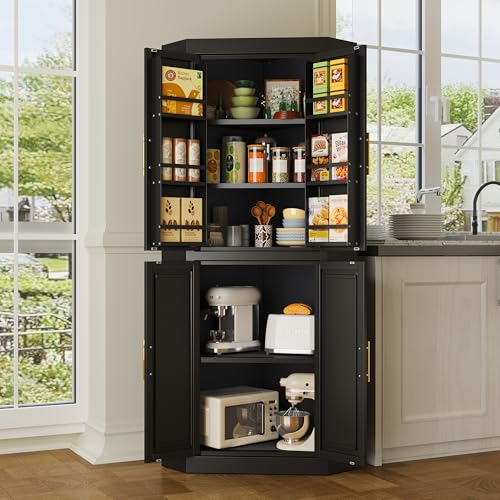 63" Metal Corner Kitchen Pantry Cabinet