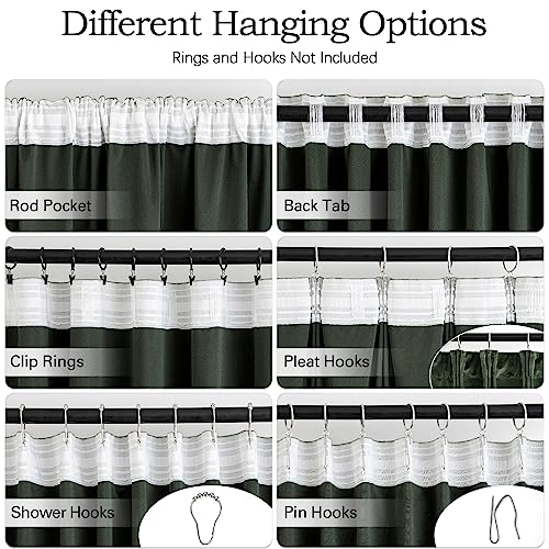 Olive Green Velvet Pinch Pleat Blackout Curtains W52 X L102 Inches (2 Count)