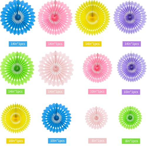 Honeycomb Round Paper Fans Macaron Hanging Party Decoration