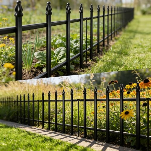 12" H x 16" W Decorative Metal Garden Border Fence (36 Sq Ft)