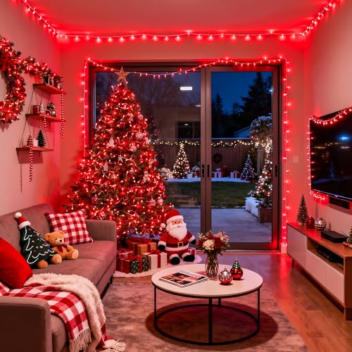 163 FT 500 LED Red Halloween String Lights Indoor Outdoor (163 Foot)