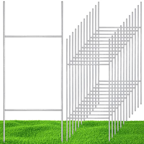 12 Pcs Heavy Duty Metal H Frame Yard Sign Wire Stakes 30'' x 10'' (12 Count)