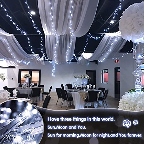 33ft 100 LED White String Lights Battery Operated with Remote (100 Count)
