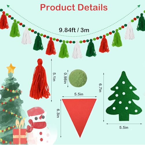 4 Pcs Christmas Tassel Garlands