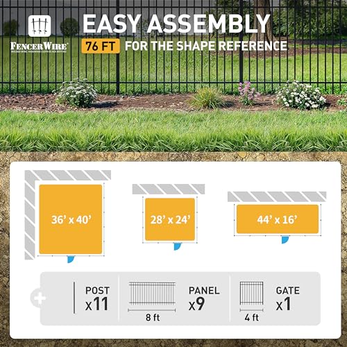 76FT Heavy Duty Flat Top Fence Barrier Kit