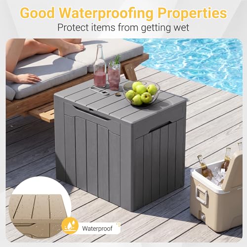 33 Gallon Resin Deck Box All Weather Outdoor Storage Boxes