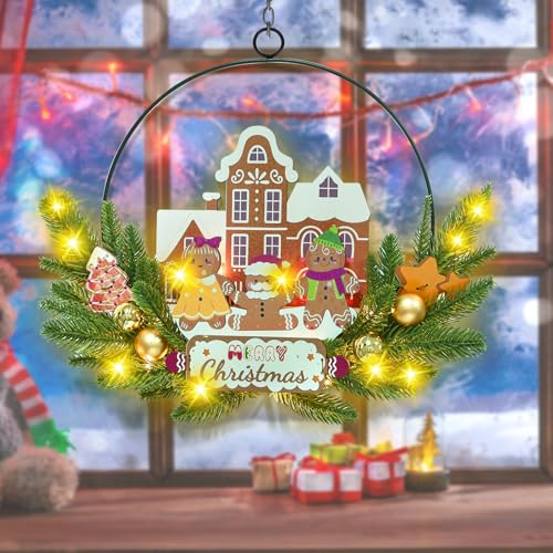 Pre Lit Christmas Wreath for Front Door