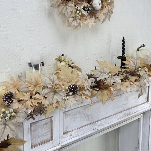 Realistic Fall Garland with Lights (6 Foot)