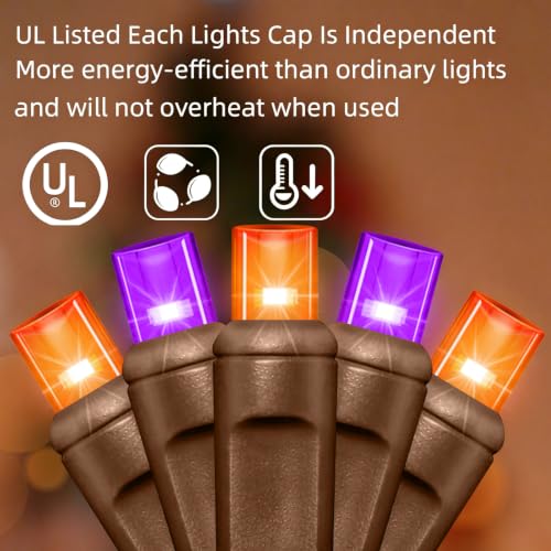 25FT Orange Purple Halloween String Lights (50 Count)