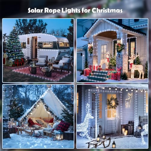 2 Pack 100 LED Solar Rope Lights (66 Foot)