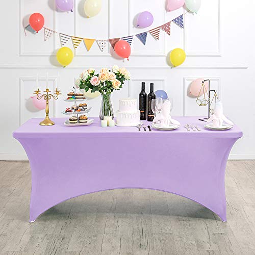 Spandex Table Cover for 6Ft or 4fT or 8ft Table Universal Fitted Stretch Tablecloth for Party
