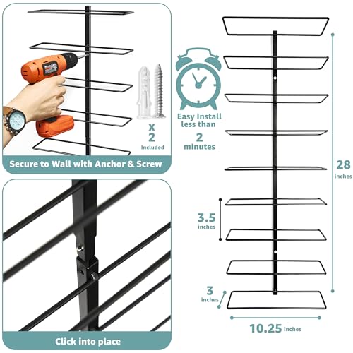 Wall Mount Wine Rack + Under Cabinet Wine Glass Holder Set (3 Count)