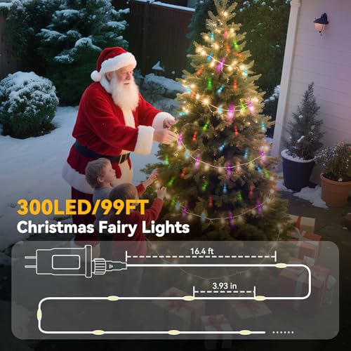 99 FT Color Changing Led Fairy Lights Plug in with Remote