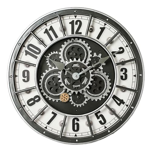 18 Inch Wall Clock with Moving Gears