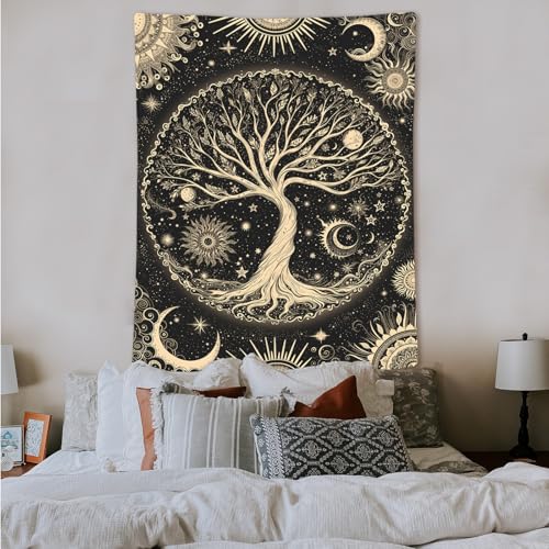 Tree of Life Tapestry Starry Sky Wall Tapestry