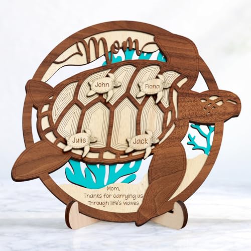 Personalized Sea Turtle Family Sign for Mom