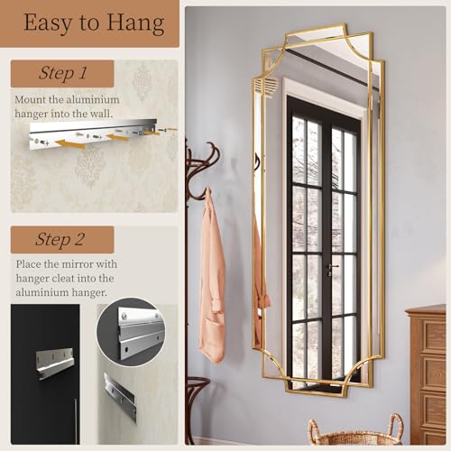 30"x60" Gold Foil Scalloped Edge Decorative Full Length Mirror