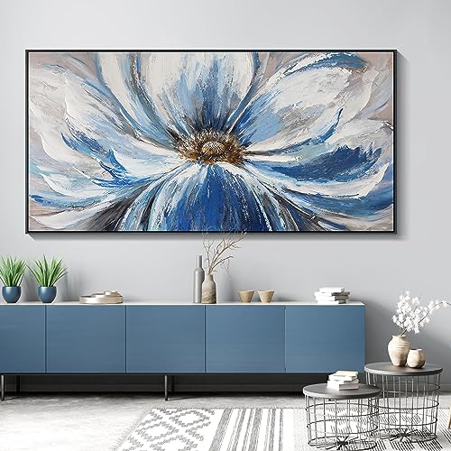 Large Blue Wall Art Framed