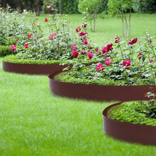 6 Inch Tall 66 ft Length No Dig Landscape Plastic Edging Kit with Hammer Spikes Plastic Garden Flower Bed Edging Landscape Edging Border for Gardens Border Lawn Grass Yard